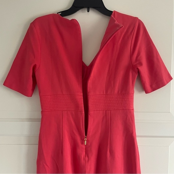 Trina Turk Ashton V-Neck Elbow-Sleeve Scuba Sheath Dress 30747 - Picture 4 of 6